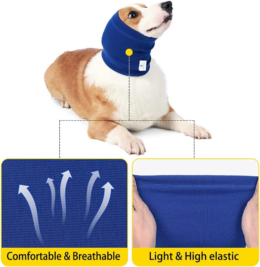 Quiet Ears for Dogs, Cat Dog Hoodies for Noise Block & Ear Protection and Recovery, Dogs No Flap Ear Wraps for Anxiety Relief Noise Reducing Bathing Calming, Grooming