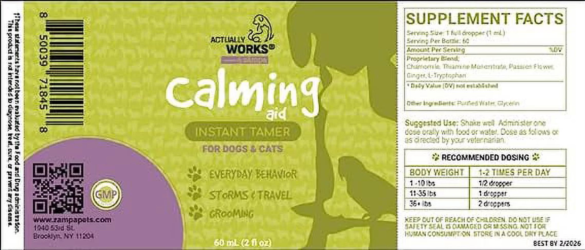 Calming Drops for Dogs and Cats - Melatonin Drops for Dogs to Help Provide Dog Stress and Anxiety Relief, Separation Anxiety Relief for Dogs - Natural Calming for Dogs - 2 Oz (60 Ml)